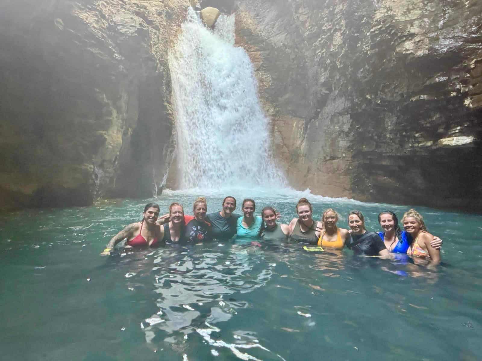 Corporate retreat waterfall excursion in Costa Rica